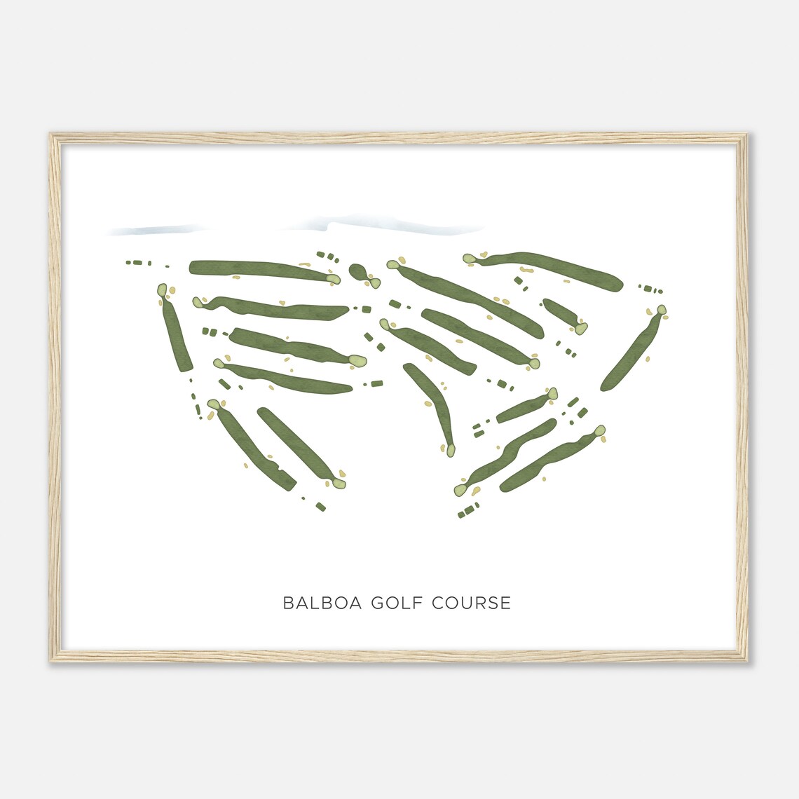 Balboa Golf Course California Watercolor Map Art Print - Image 2