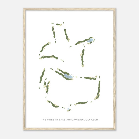 The Pines At Lake Arrowhead Golf Club Wisconsin Modern Watercolor Map Golfer Gift Golf Wall Art Golf Poster Print Course Layout