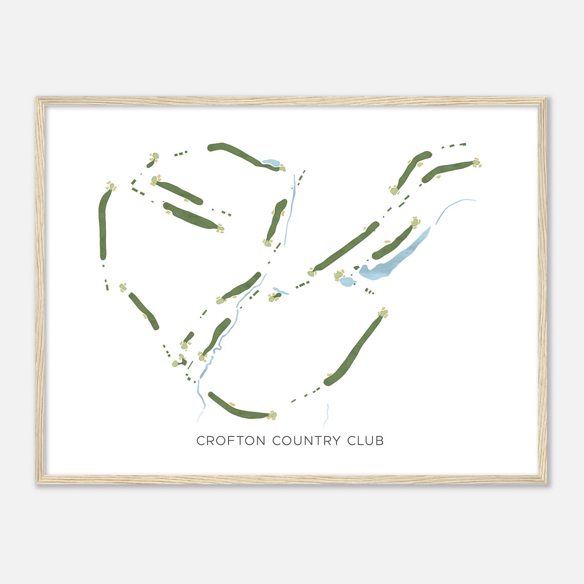Crofton Country Club Maryland Modern Watercolor Golf Course Map Poster - Image 2