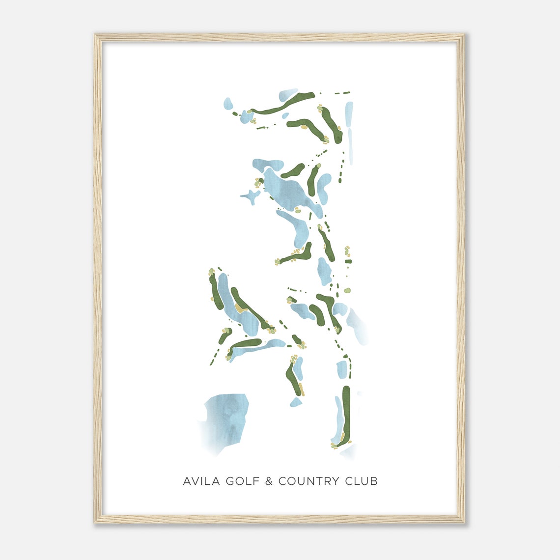 Avila Golf Country Club Florida Modern Watercolor Map Golfer Gift Golf Wall Art Golf Poster Print Course Layout - Image 2