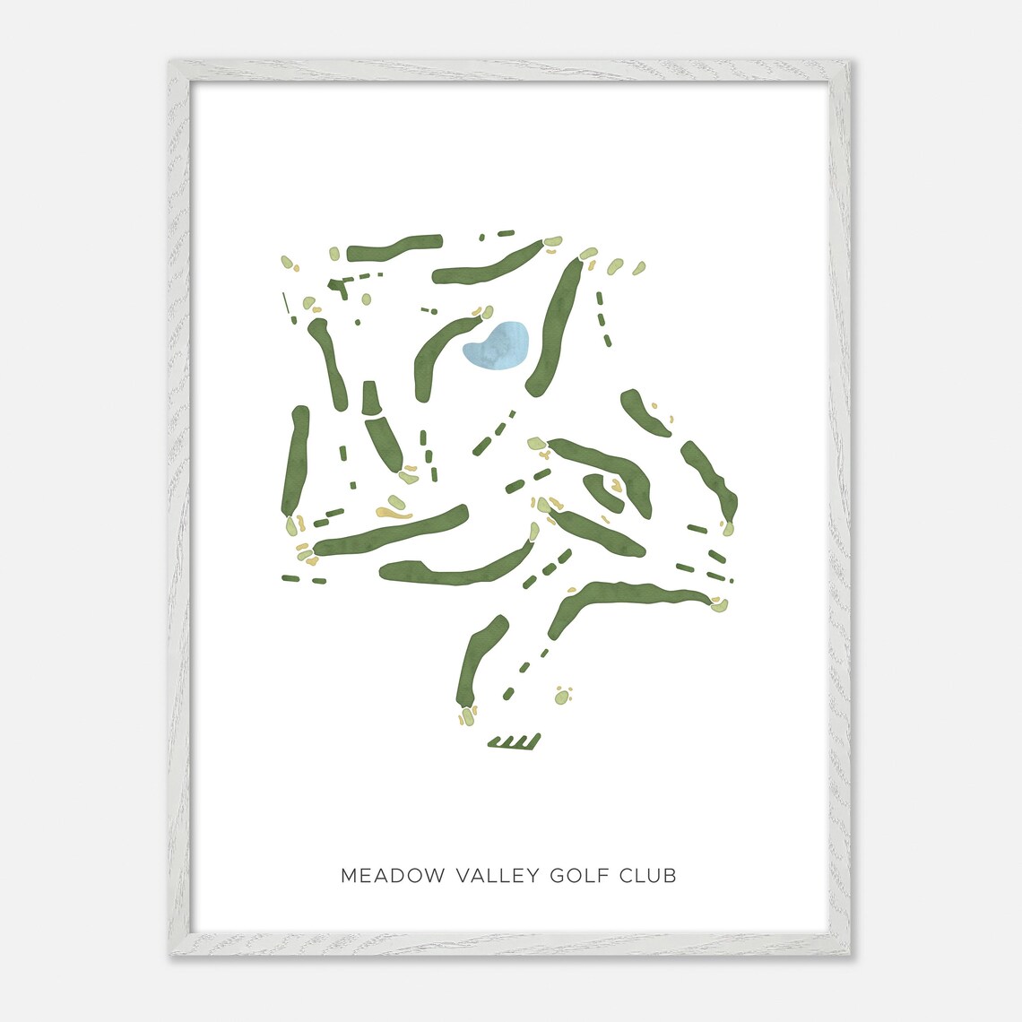 Meadow Valley Golf Club Course Map Minimalist Green Fairways Art Poster - Image 2