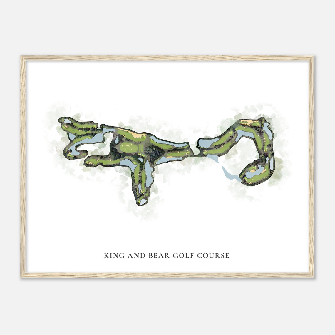 King and Bear Golf Course Florida Classic Watercolor Course Map Poster