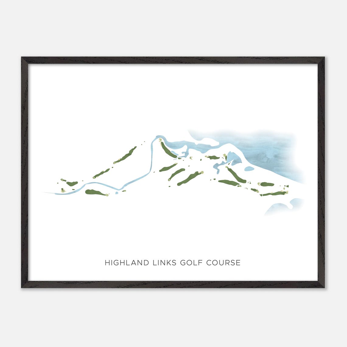 Highland Links Golf Course Canada Modern Watercolor Map Poster - Image 4