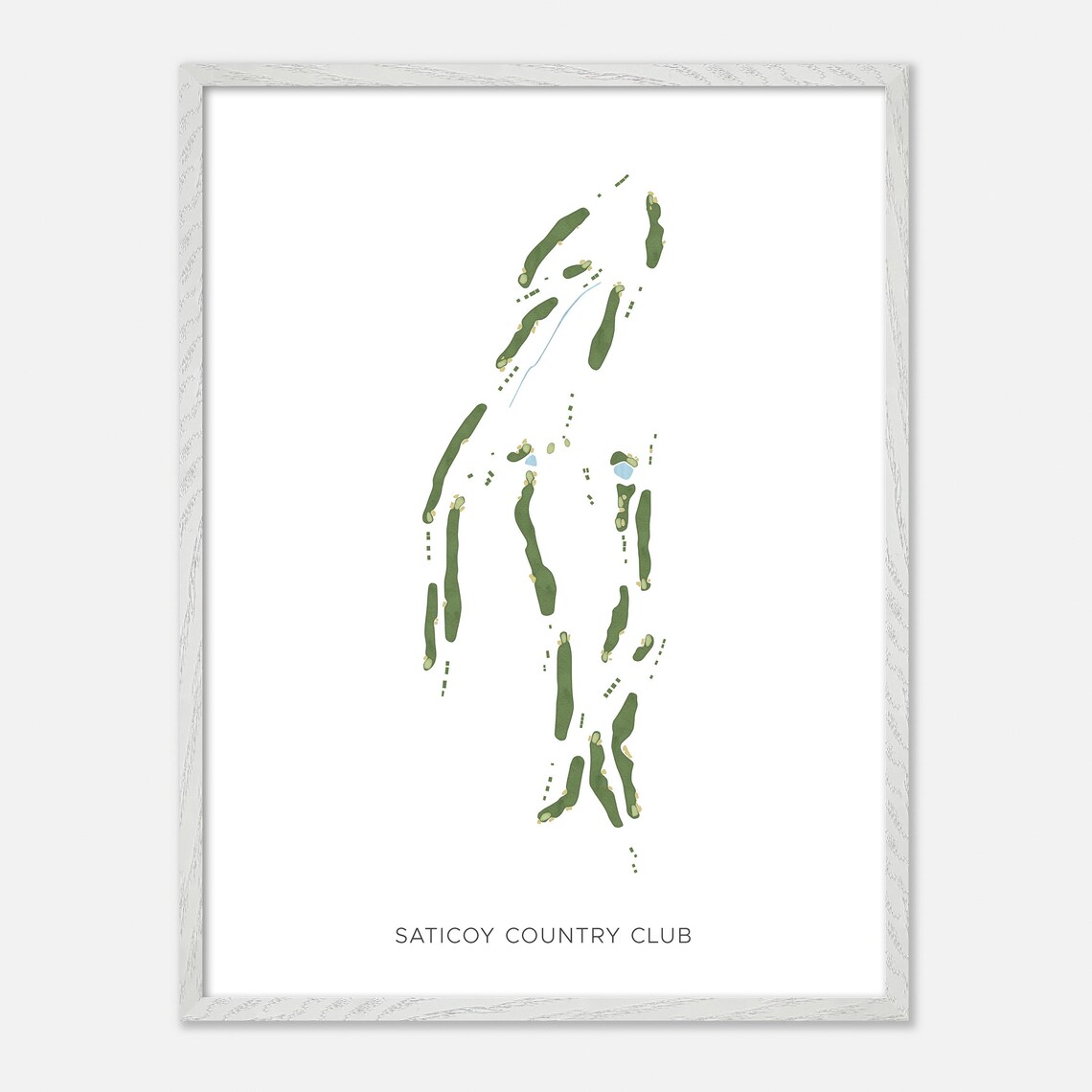 Saticoy Country Club Golf Course Map Minimalist Green Art Poster - Image 2