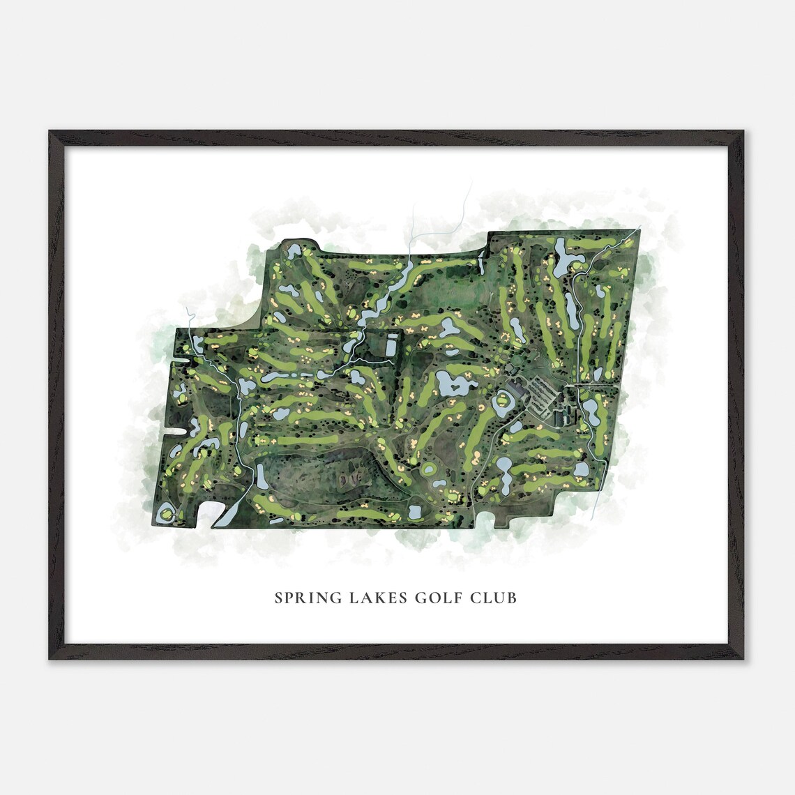 Spring Lakes Golf Club Canada Classic Watercolor Golf Map Poster - Image 4