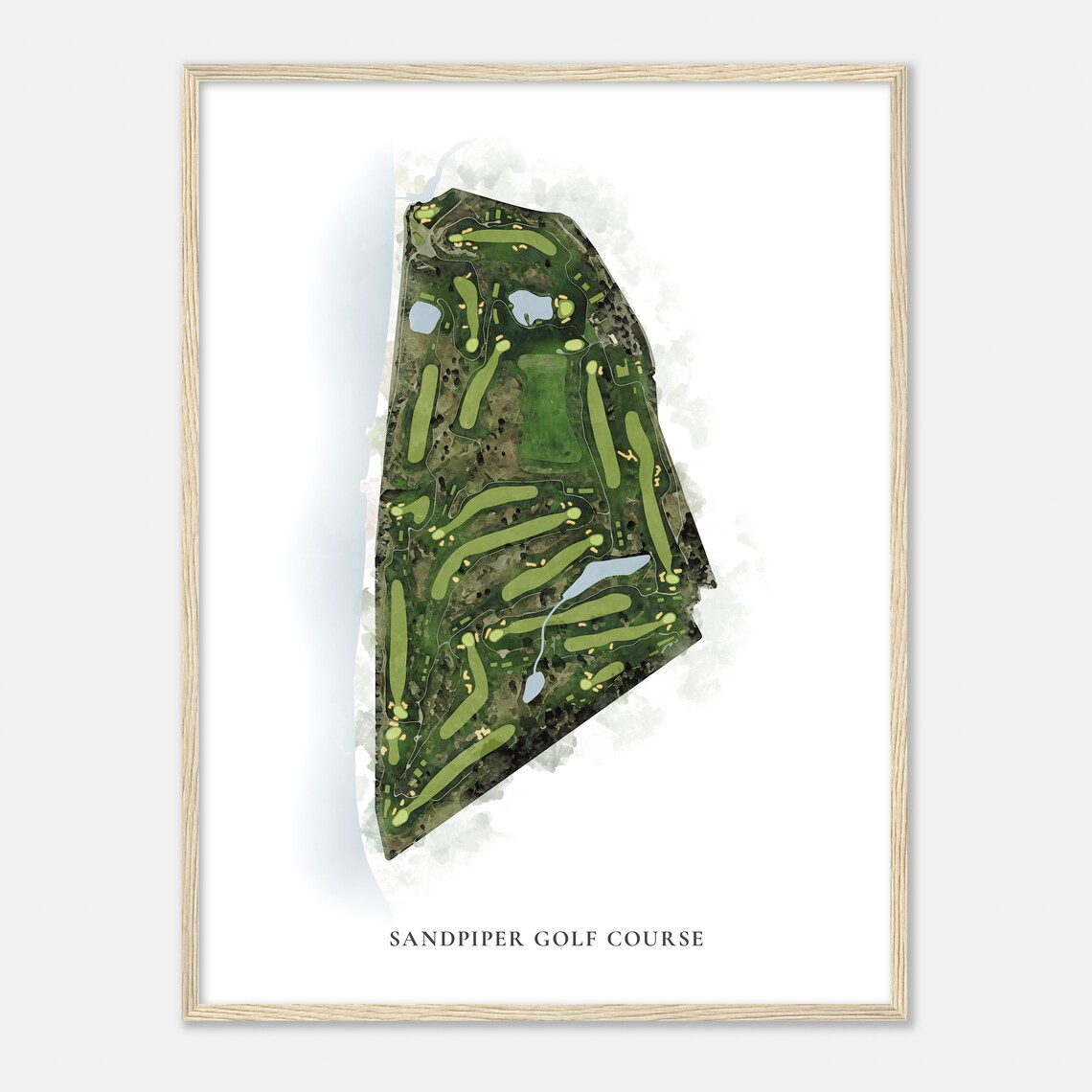 Sandpiper Golf Course California Classic Watercolor Map Golfer Gift Golf Wall Art Golf Poster Print Course Layout - Image 2