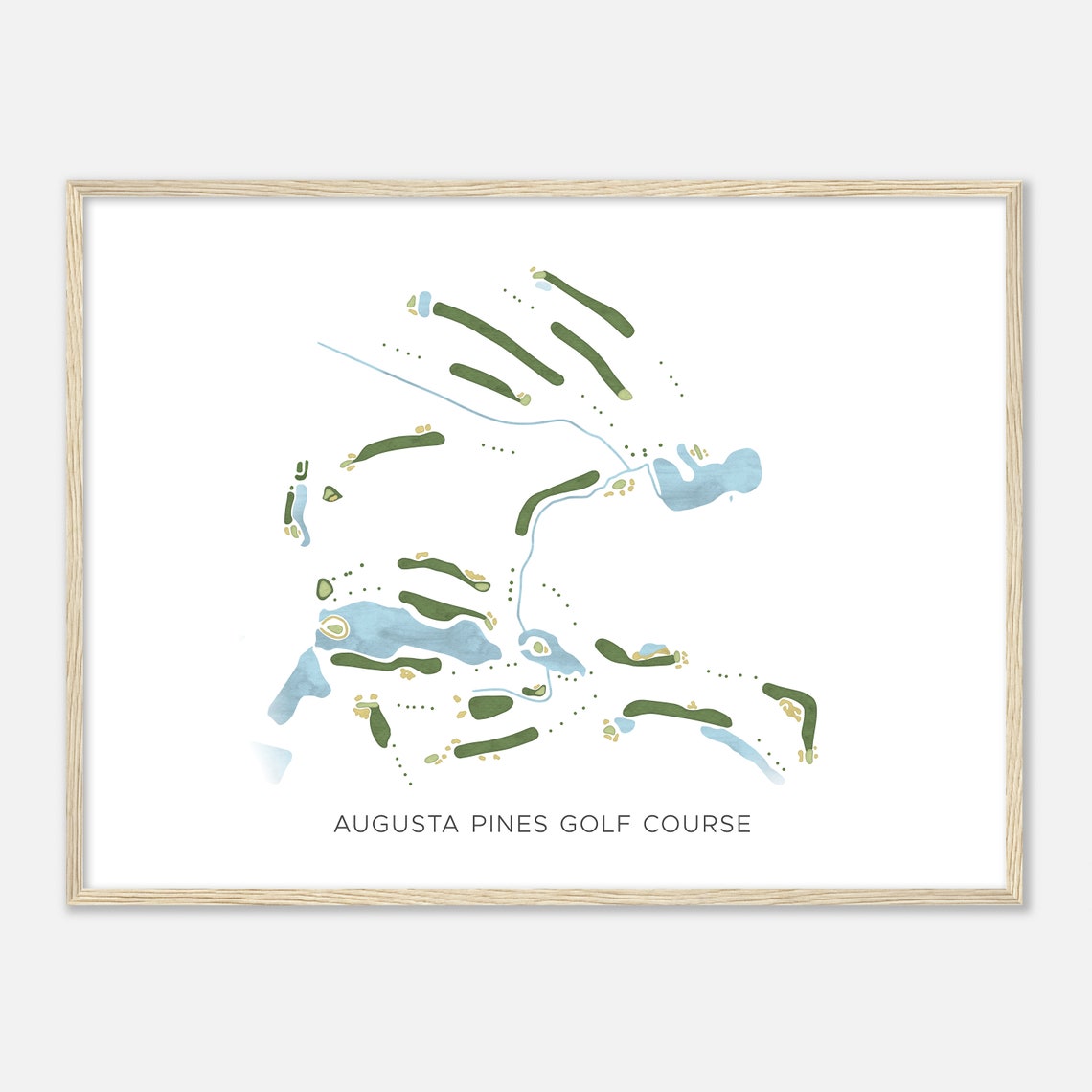 Augusta Pines Golf Course Texas Minimalist Watercolor Map Poster - Image 2