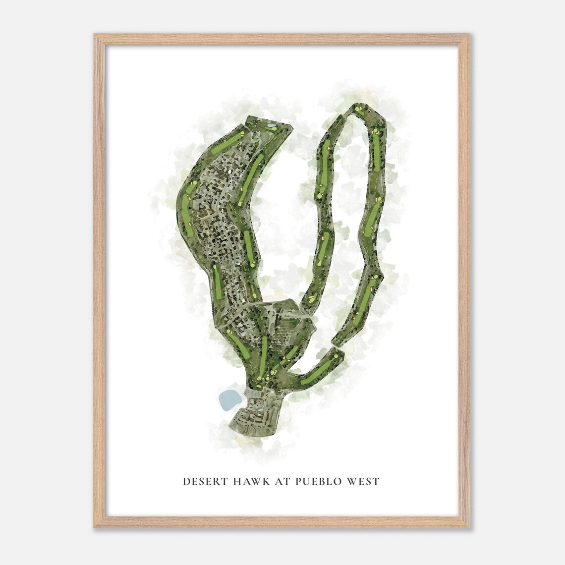 Desert Hawk At Pueblo West Colorado Classic Watercolor Map Poster - Image 2