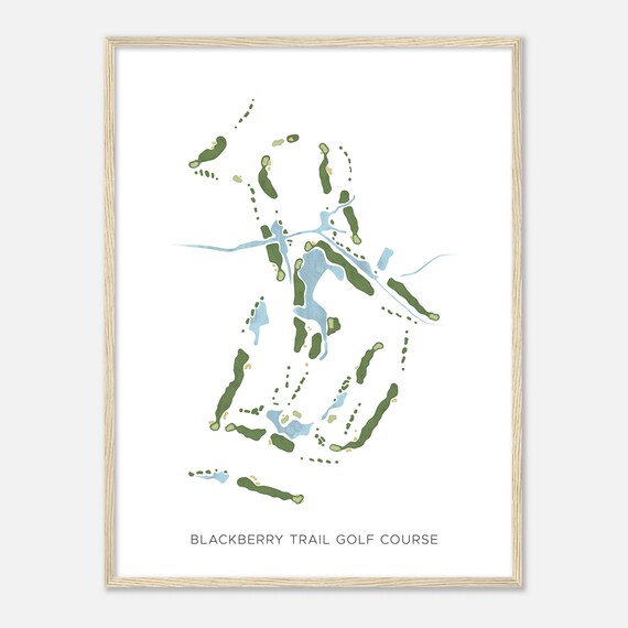 Blackberry Trail Golf Course Alabama Modern Watercolor Course Map Poster