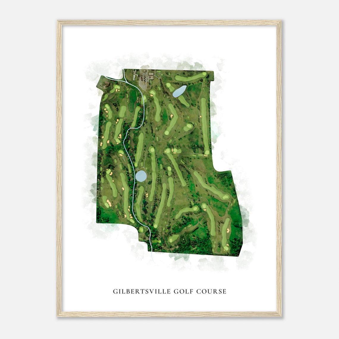 Gilbertsville Golf Course Classic Watercolor Golf Course Map Poster - Image 2