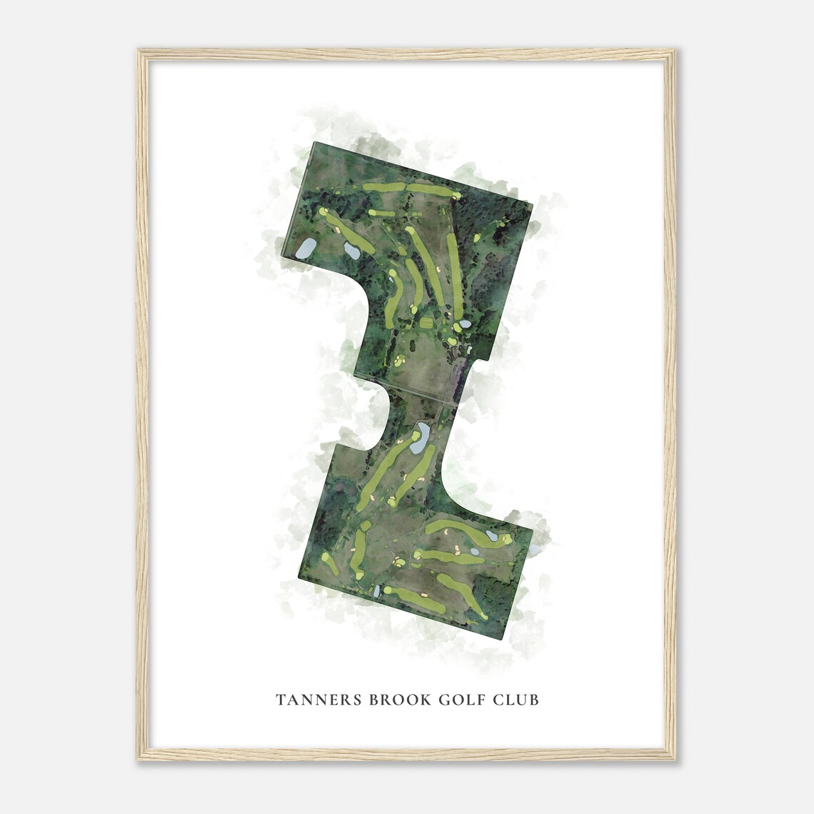 Tanners Brook Golf Club Classic Aerial Watercolor Map Poster