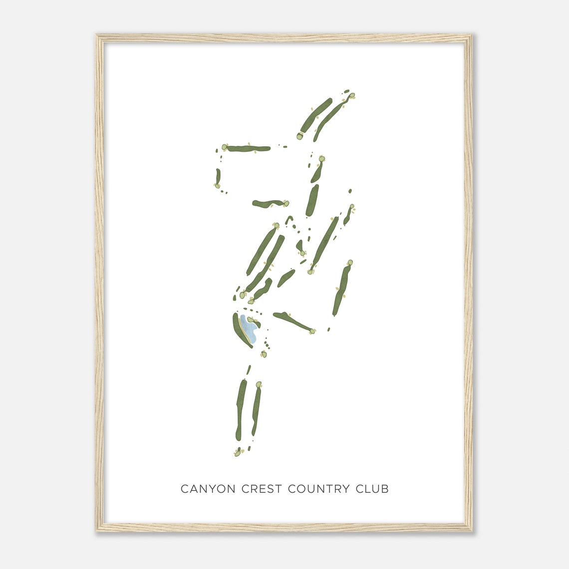 Canyon Crest Country Club Modern Minimal Golf Course Map Wall Art