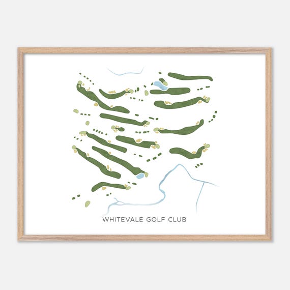 Whitevale Golf Club In Pickering Canada Modern Watercolor Map Golfer Gift Golf Wall Art Golf Poster Print Course Layout