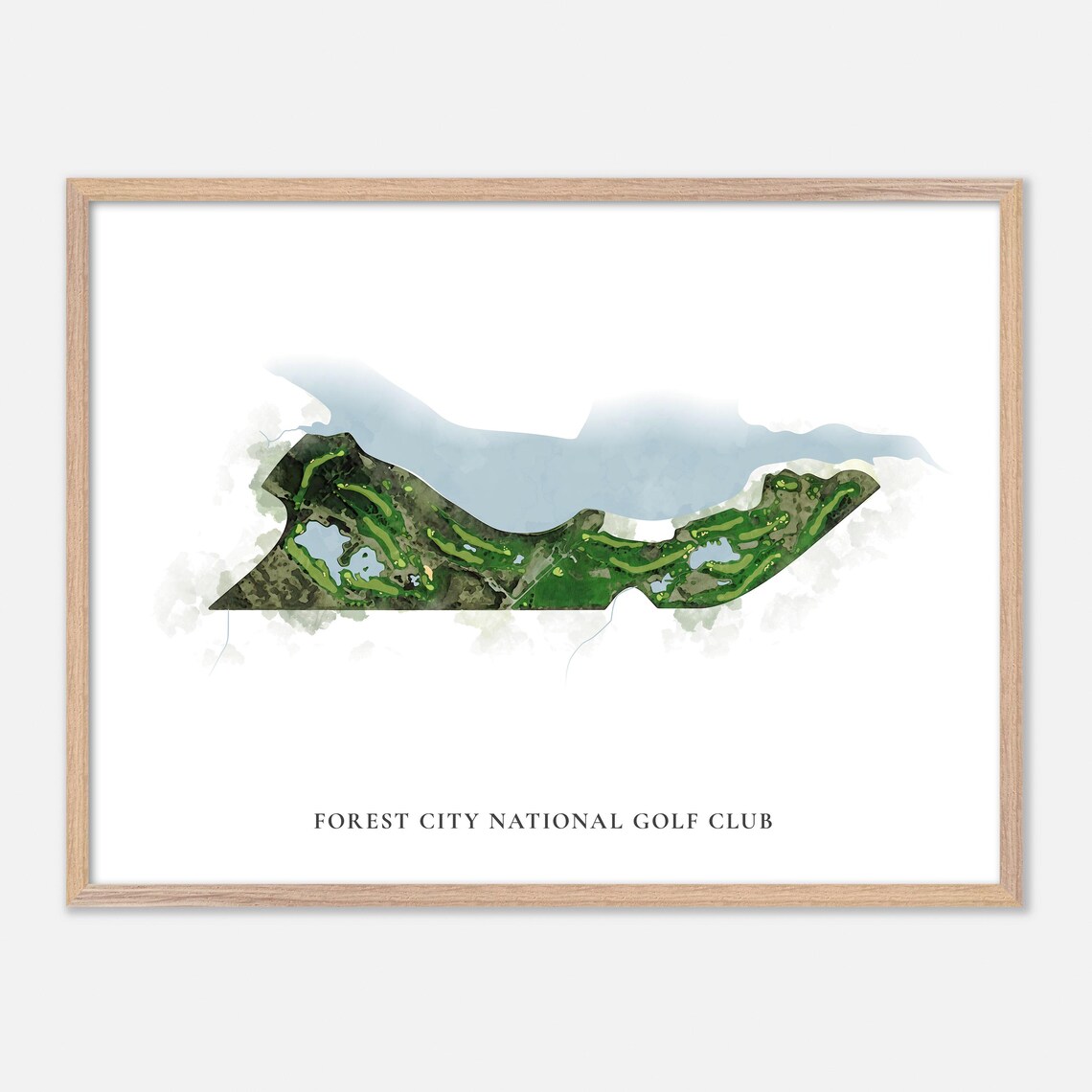 Forest City National Golf Club London Canada Watercolor Map Poster