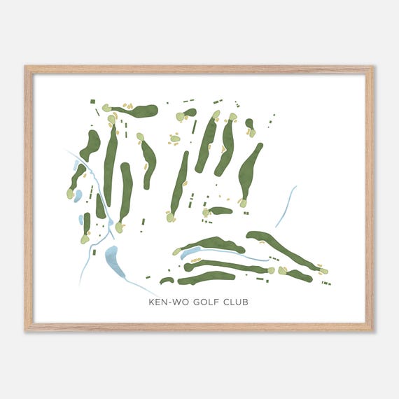 Ken Wo Golf Club In Canada Modern Watercolor Map Golfer Gift Golf Wall Art Golf Poster Print Course Layout
