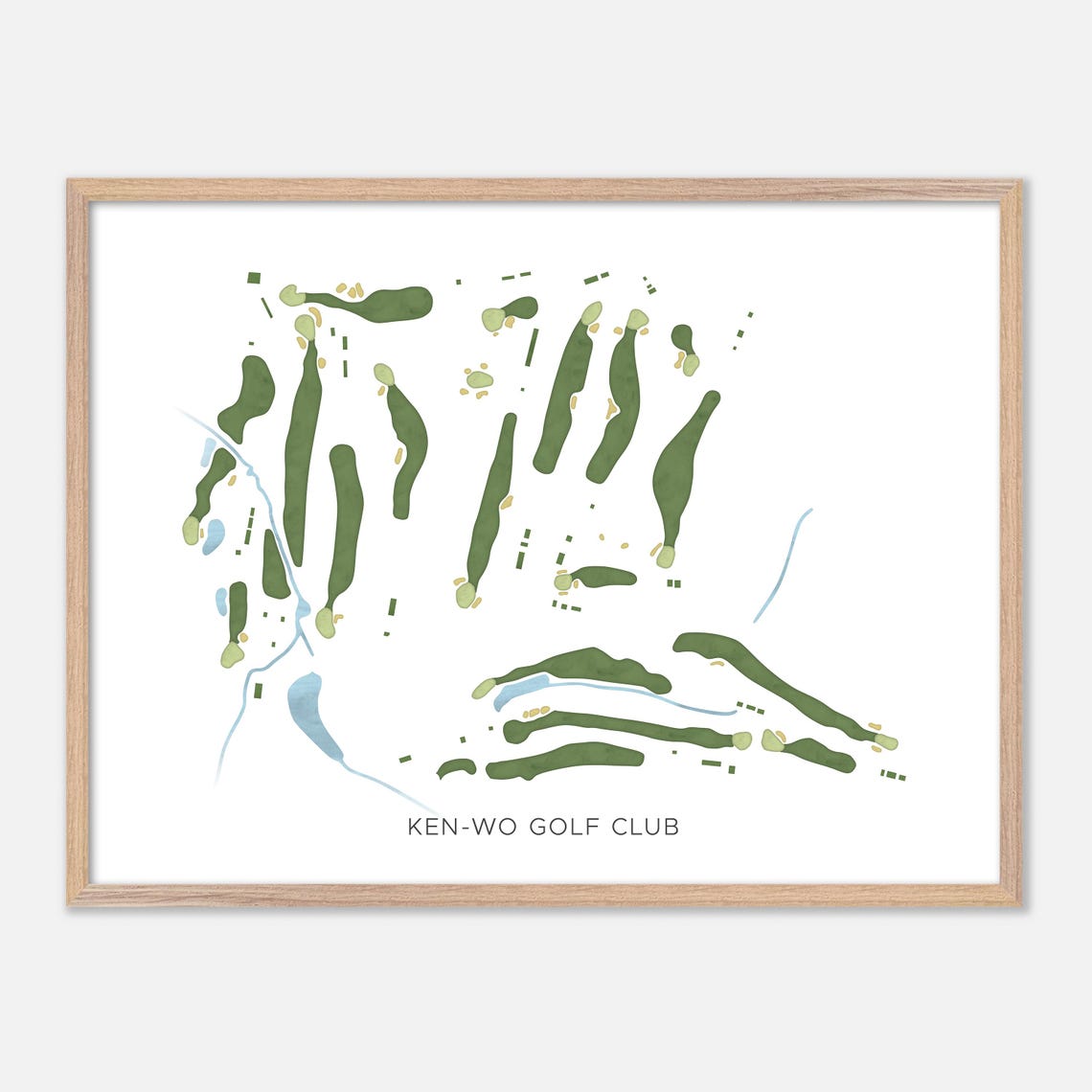 Ken-Wo Golf Club Canada Modern Scenic Watercolor Course Map Poster