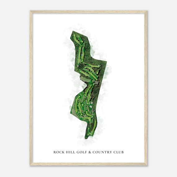 Rock Hill Golf Country Club New York Classic Watercolor Map Golfer Gift Golf Wall Art Golf Poster Print Course Layout