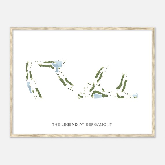 The Legend At Bergamont Wisconsin Modern Watercolor Map Golfer Gift Golf Wall Art Golf Poster Print Course Layout