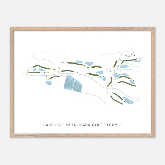 Lake Erie Metropark Golf Course In Michigan Modern Watercolor Map Golfer Gift Golf Wall Art Golf Poster Print Course Layout