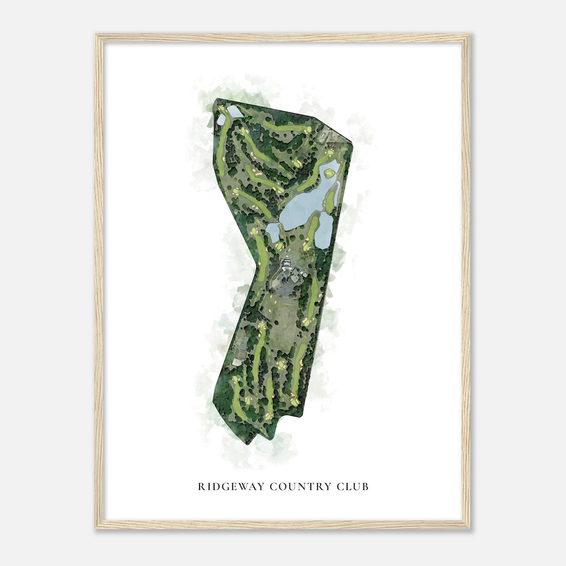 Ridgeway Country Club Tennessee Classic Watercolor Golf Map Poster - Image 2