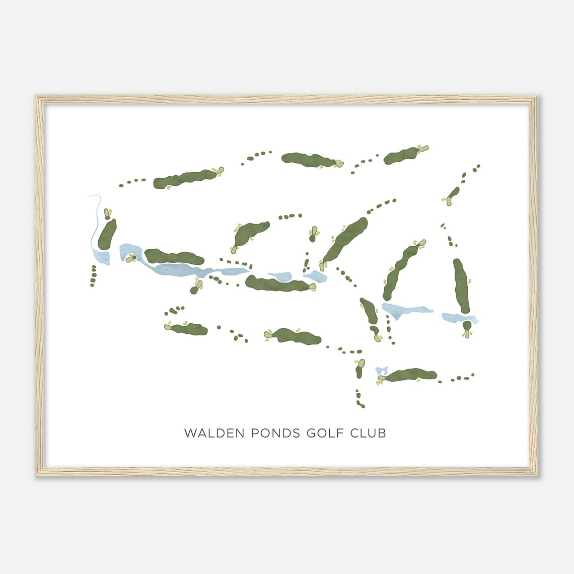 Walden Ponds Golf Club Ohio Modern Watercolor Map Golfer Gift Golf Wall Art Golf Poster Print Course Layout