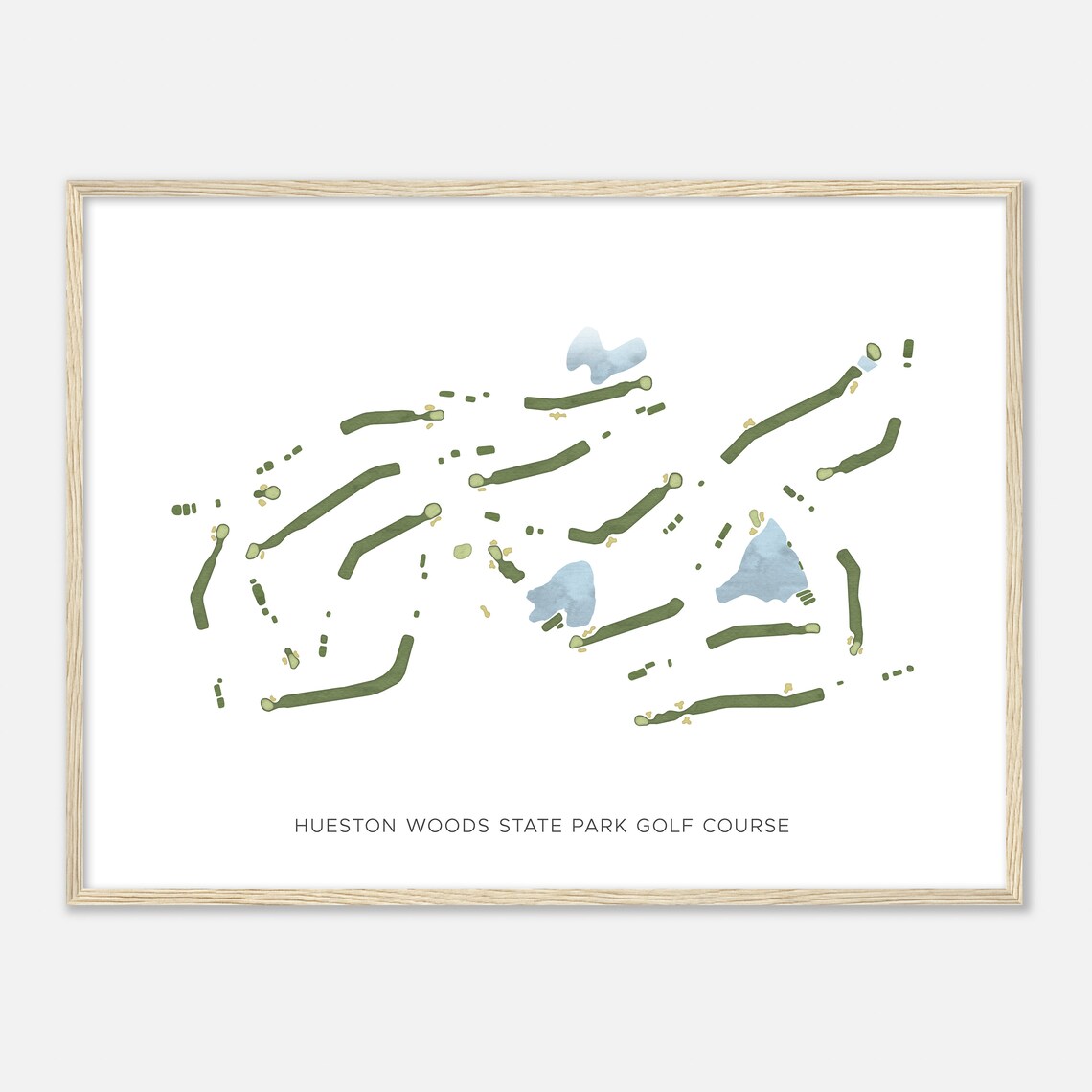 Hueston Woods State Park Golf Course Ohio Modern Watercolor Map Golfer Gift Golf Wall Art Golf Poster Print Course Layout - Image 2