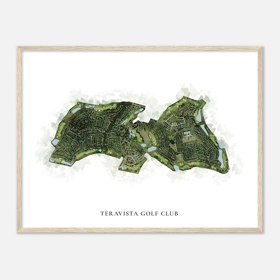 Teravista Golf Club Texas Classic Watercolor Golf Map Poster