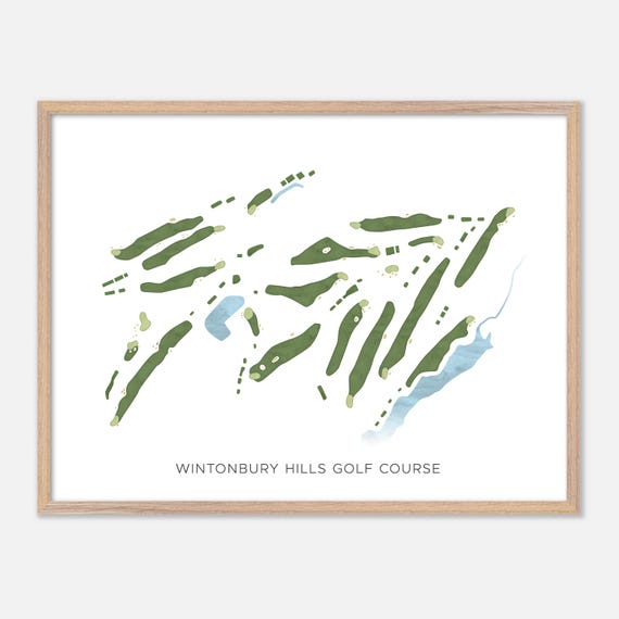 Wintonbury Hills Golf Course In Bloomfield Connecticut Modern Watercolor Map Golfer Gift Golf Wall Art Golf Poster Print