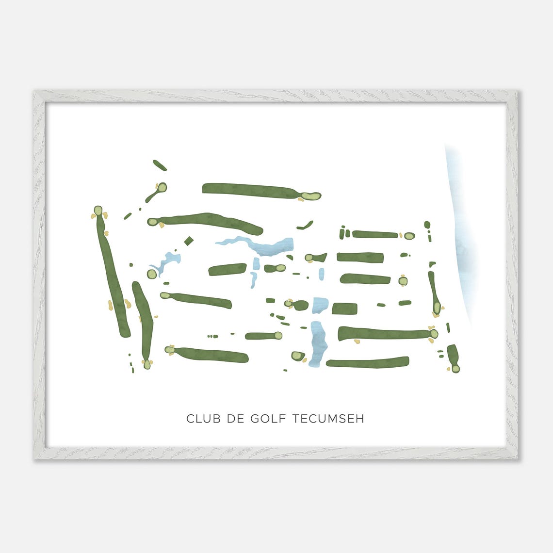 Club De Golf Tecumseh Modern Minimalist Watercolor Golf Map Poster - Image 3