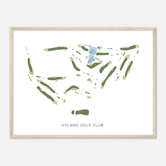 Hyland Golf Club North Carolina Modern Watercolor Map Golfer Gift Golf Wall Art Golf Poster Print Course Layout