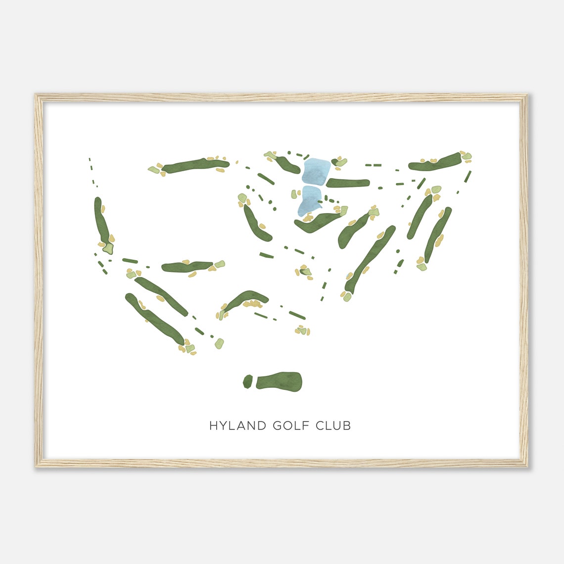 Hyland Golf Club Elegant Minimalist Golf Course Layout Poster