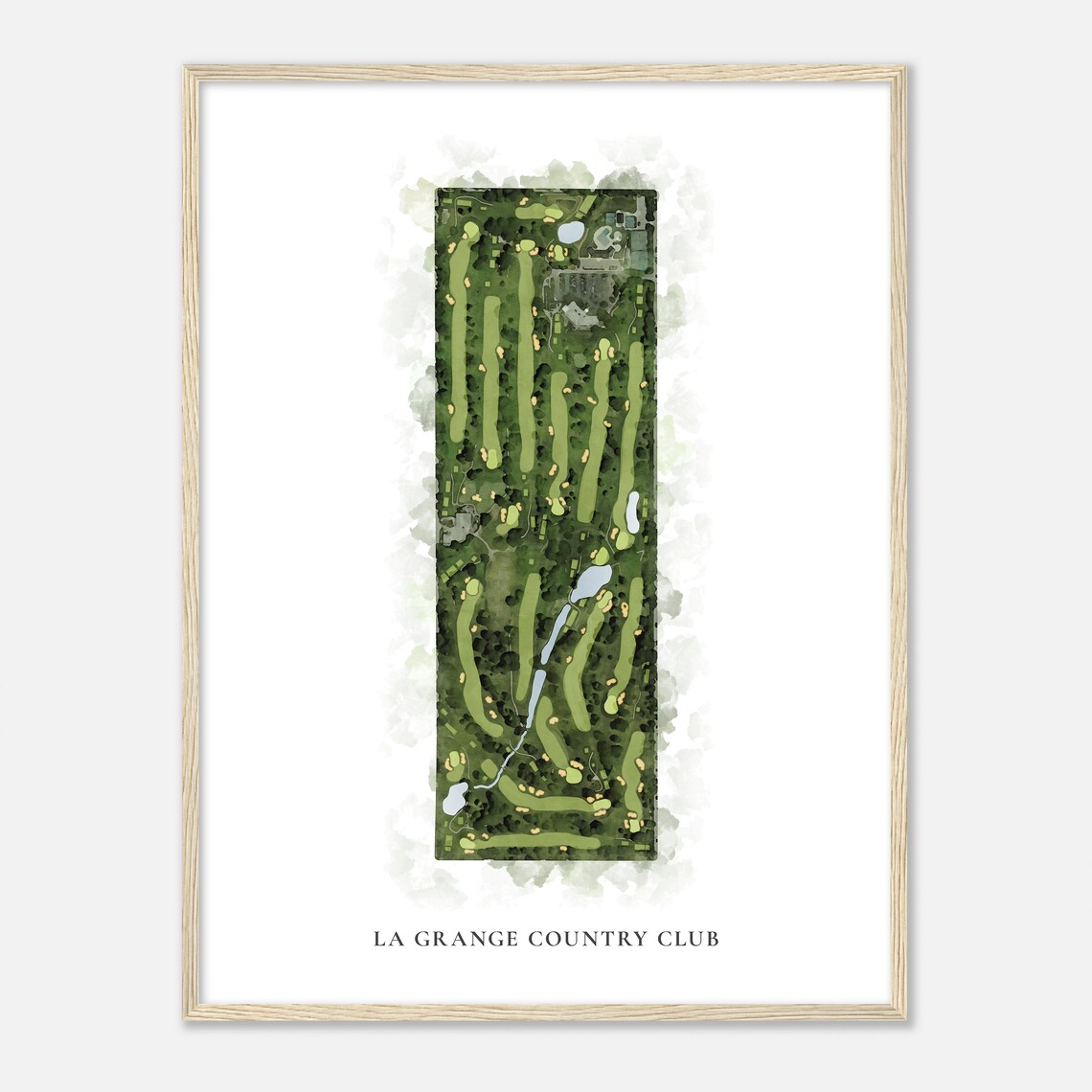 La Grange Country Club Watercolor Course Map Golfer Gift Poster - Image 2