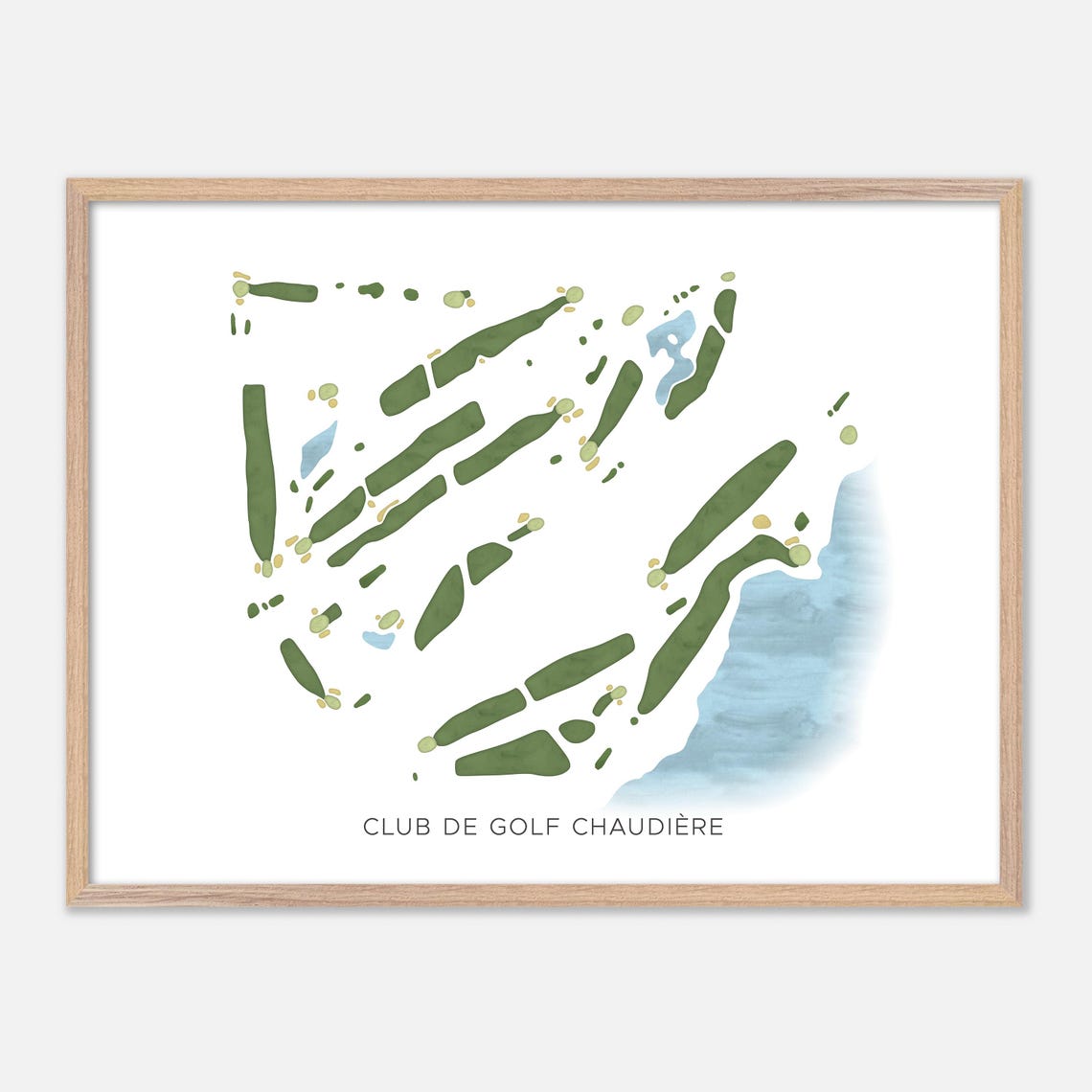 Club De Golf Chaudiere Canada Modern Watercolor Course Map Poster