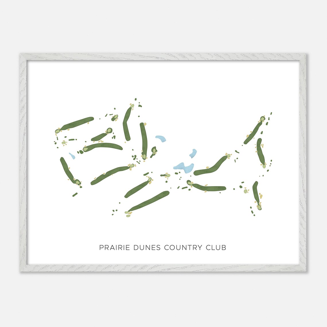 Prairie Dunes Country Club Minimalist Watercolor Fairway Map Poster - Image 4