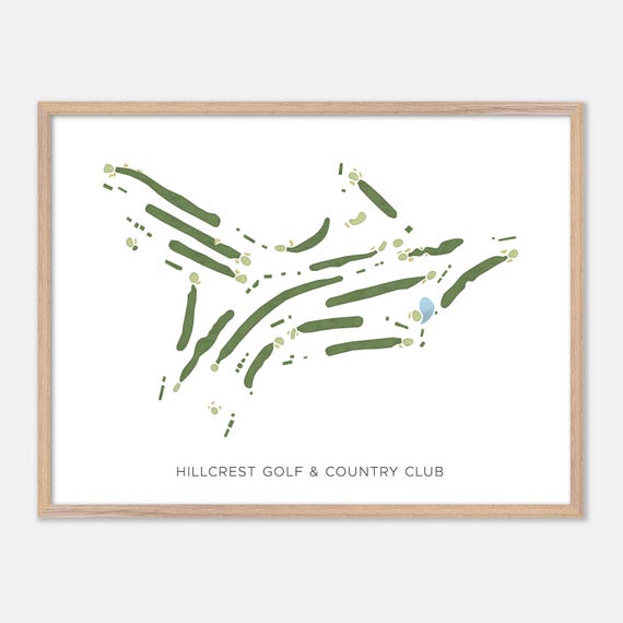 Hillcrest Golf Country Club In Kansas City Missouri Modern Watercolor Map Golfer Gift Golf Wall Art Golf Poster Print