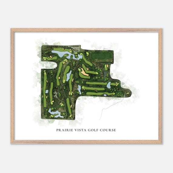 Prairie Vista Golf Course In Bloomington Illinois Classic Watercolor Map Golfer Gift Golf Wall Art Golf Poster Print