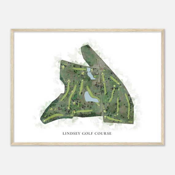 Lindsey Golf Course Kentucky Classic Watercolor Map Golfer Gift Golf Wall Art Golf Poster Print Course Layout