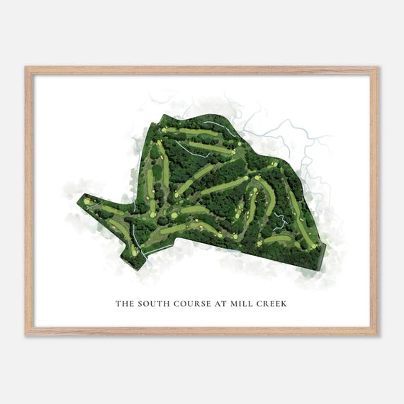 The South Course At Mill Creek In Boardman Ohio Classic Watercolor Map Golfer Gift Golf Wall Art Golf Poster Print Course Layout
