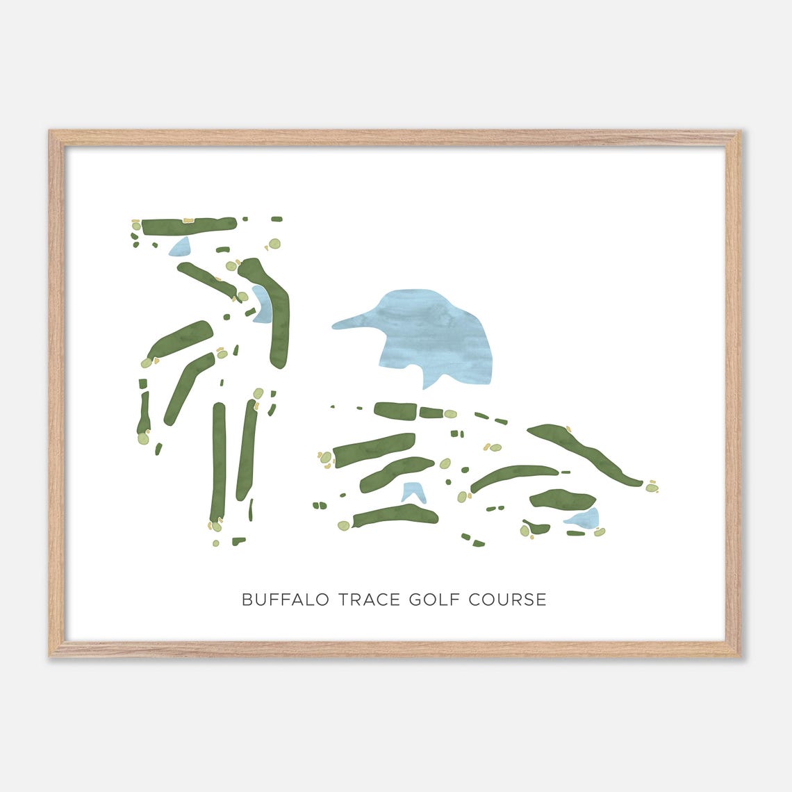 Buffalo Trace Golf Course Indiana Modern Watercolor Map Poster