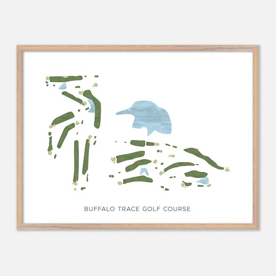 Buffalo Trace Golf Course Indiana Modern Watercolor Map Poster