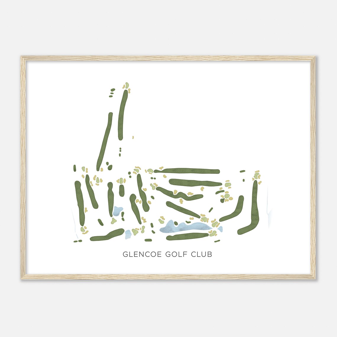 Glencoe Golf Club Minimalist Watercolor Course Map Sports Wall Art - Image 2