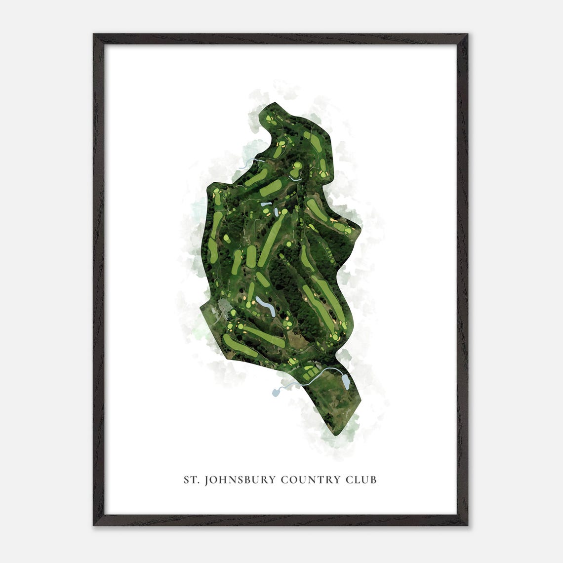 St Johnsbury Country Club Vermont Golf Course Watercolor Map Poster - Image 3
