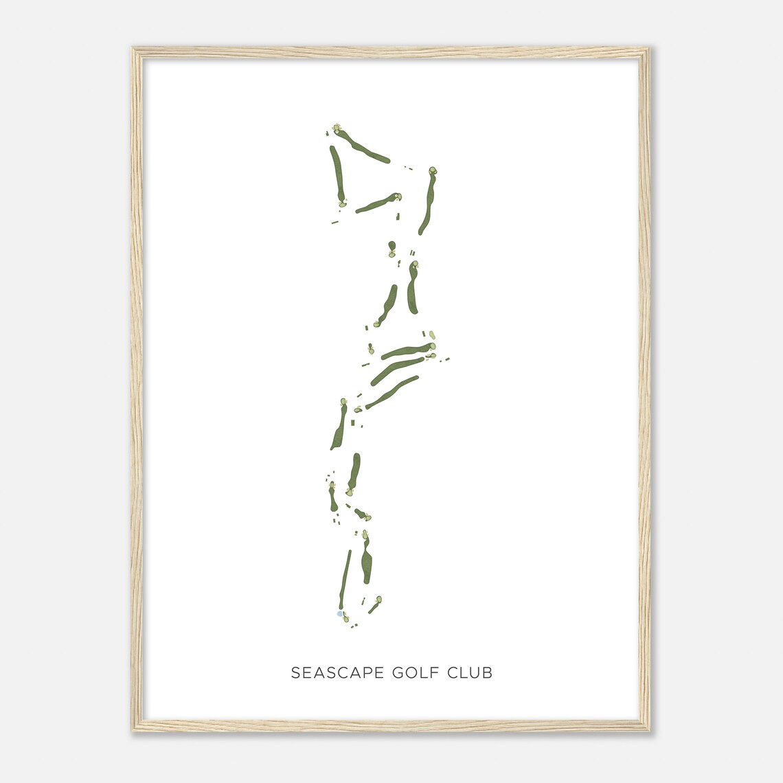 Seascape Golf Club California Modern Watercolor Map Golfer Gift Golf Wall Art Golf Poster Print Course Layout