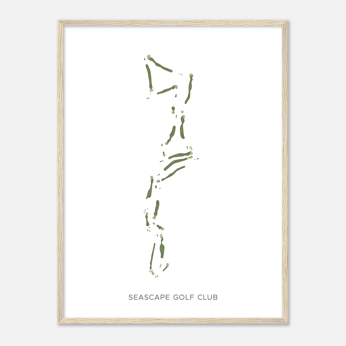 Seascape Golf Club Minimalist Fairway Watercolor Map Art Poster