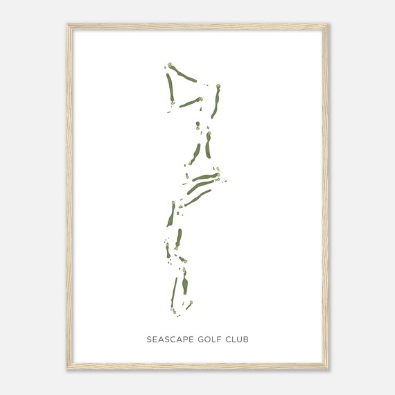 Seascape Golf Club California Modern Watercolor Map Golfer Gift Golf Wall Art Golf Poster Print Course Layout