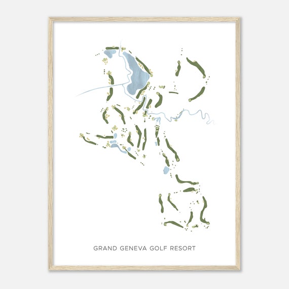 Grand Geneva Golf Resort Wisconsin Modern Watercolor Map Golfer Gift Golf Wall Art Golf Poster Print Course Layout