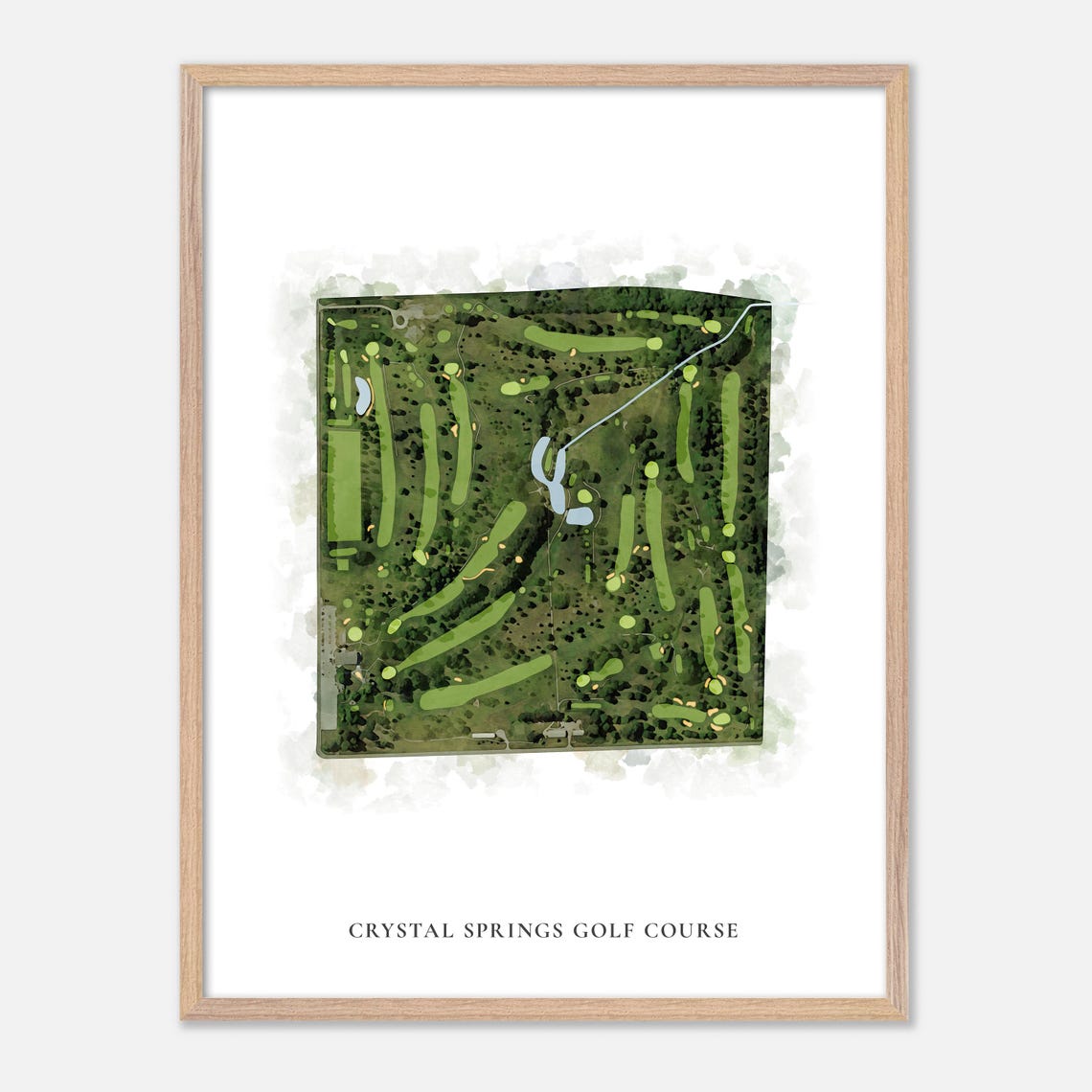 Crystal Springs Golf Course Wisconsin Classic Watercolor Map Print - Image 2