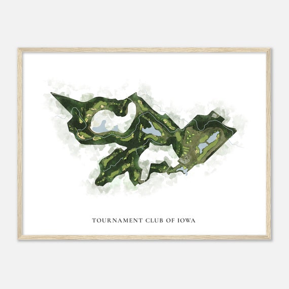 Tournament Club Of Iowa Iowa Classic Watercolor Map Golfer Gift Golf Wall Art Golf Poster Print Course Layout
