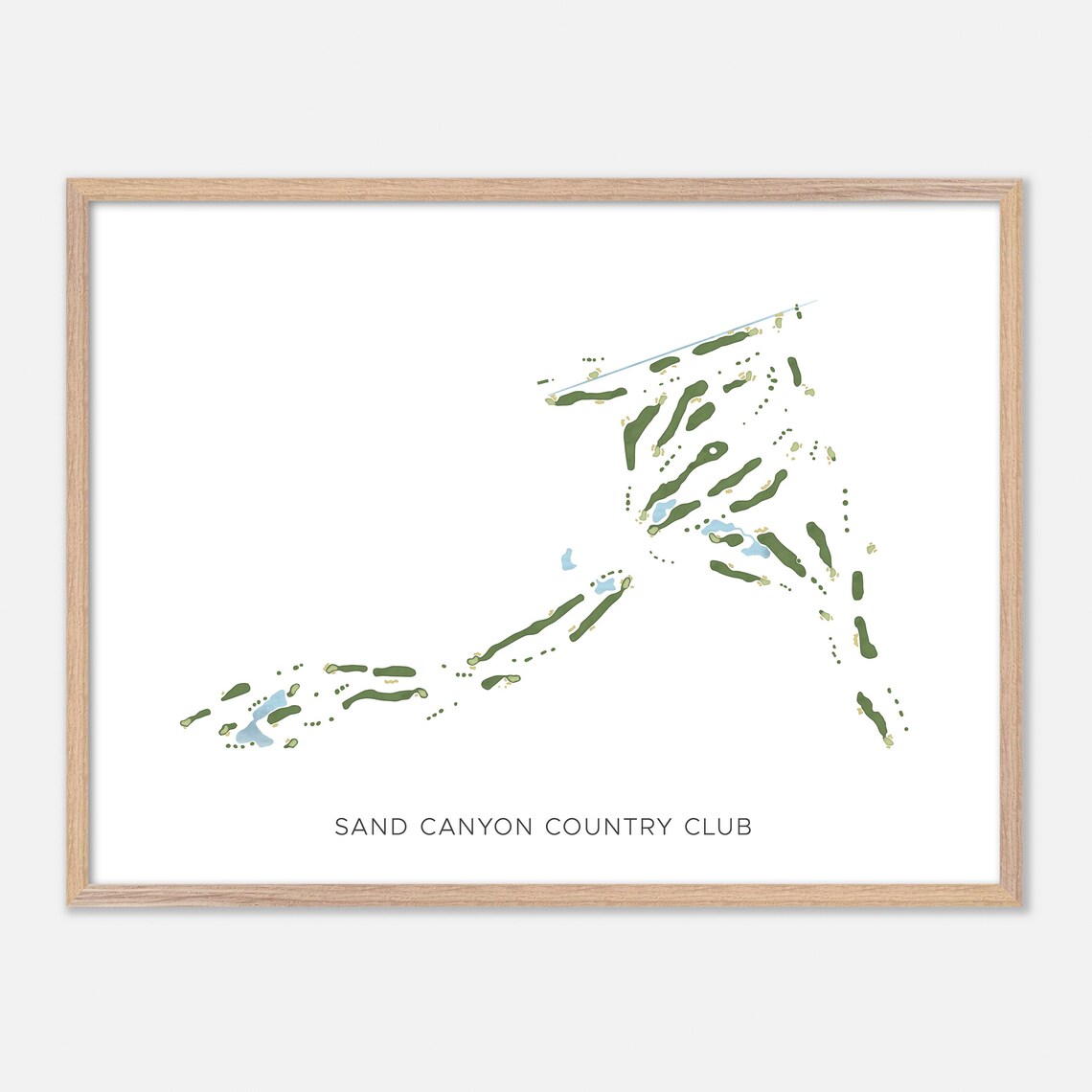 Sand Canyon Country Club Santa Clarita Modern Watercolor Map Golf Poster