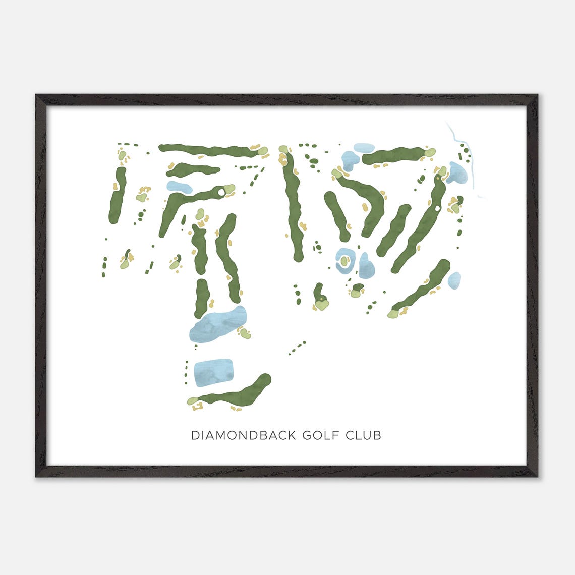 Diamondback Golf Club Richmond Hill Modern Watercolor Map Poster - Image 4